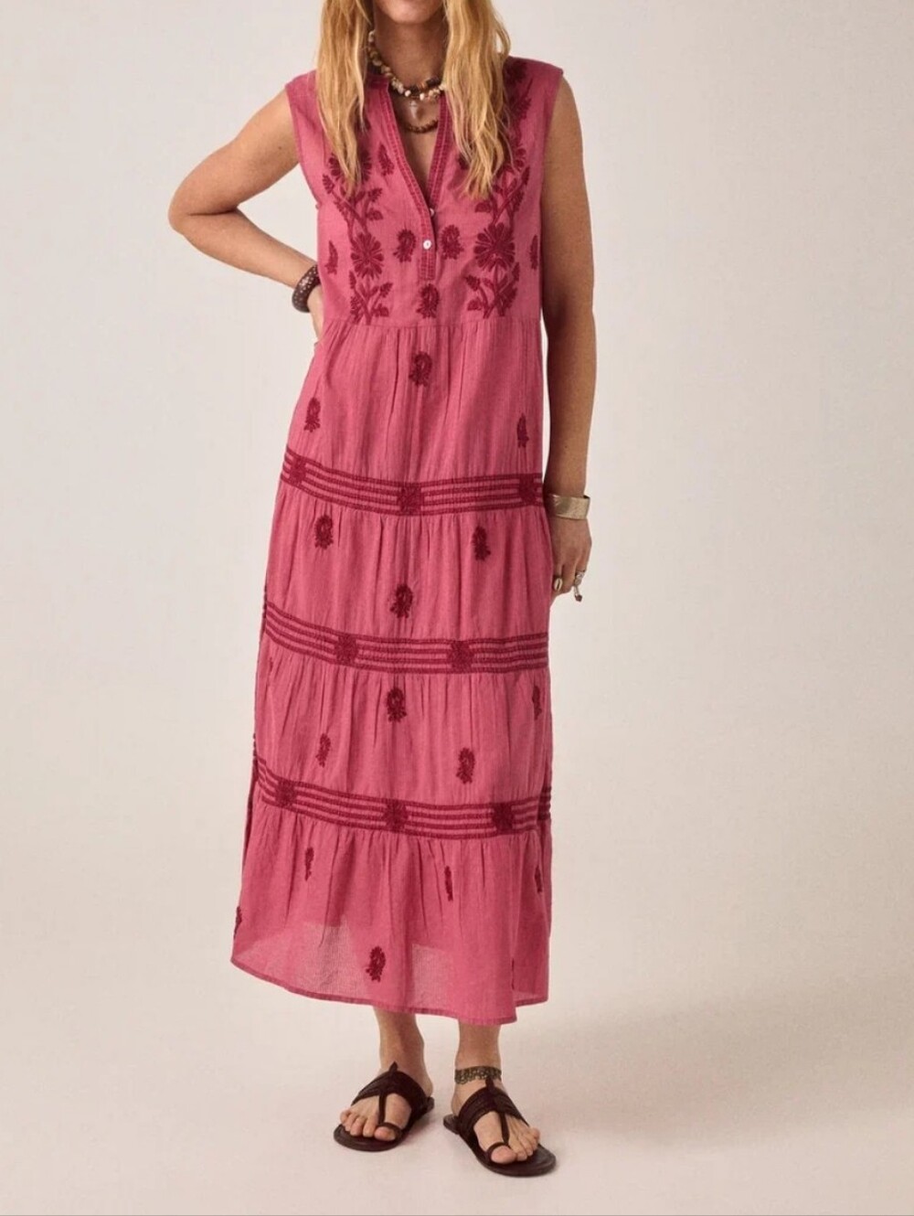 Maison Hotel Lili Sleeveless Dress Clavel Framboise Small NWT